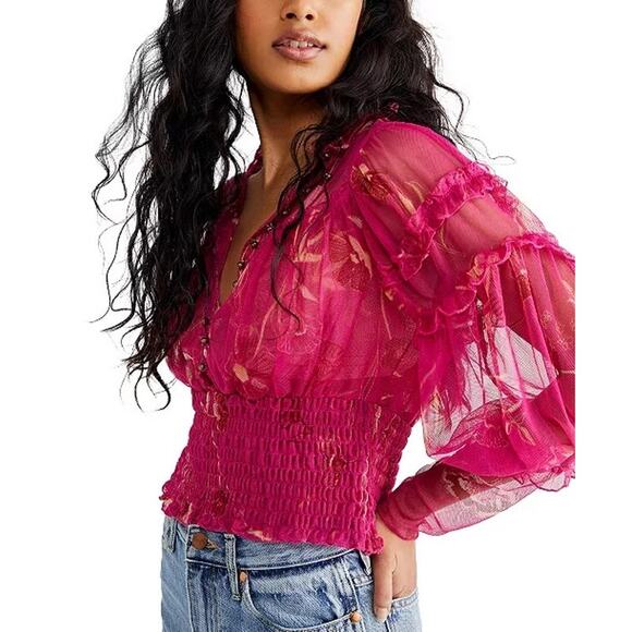 Free People Time for Shine Cropped Top Medium Purple Combo - Picture 1 of 8